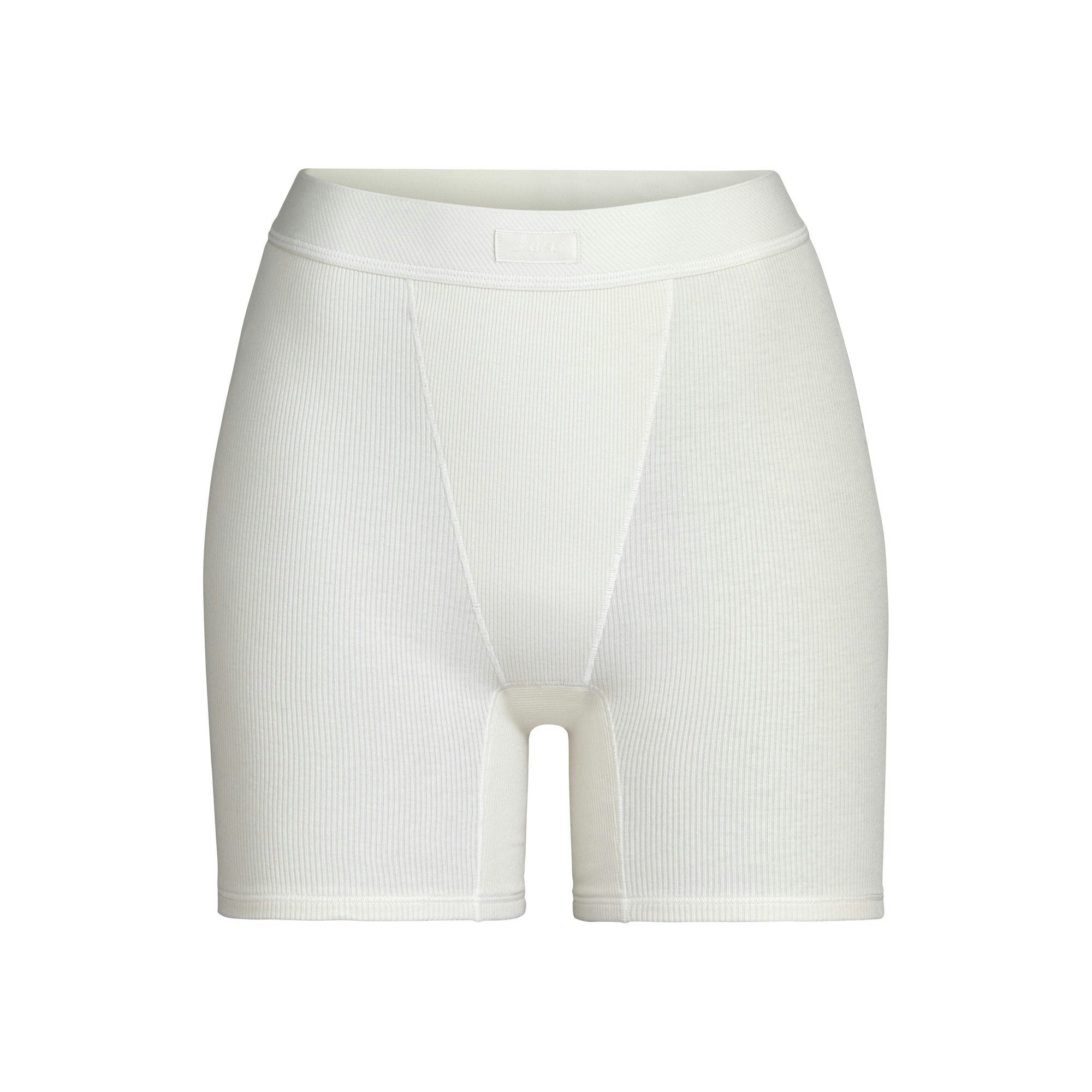 COTTON RIB BOXER | BONE (BOXERS, BOTTOMS) LAYS FLAT ON A WHITE BACKGROUND | FLT