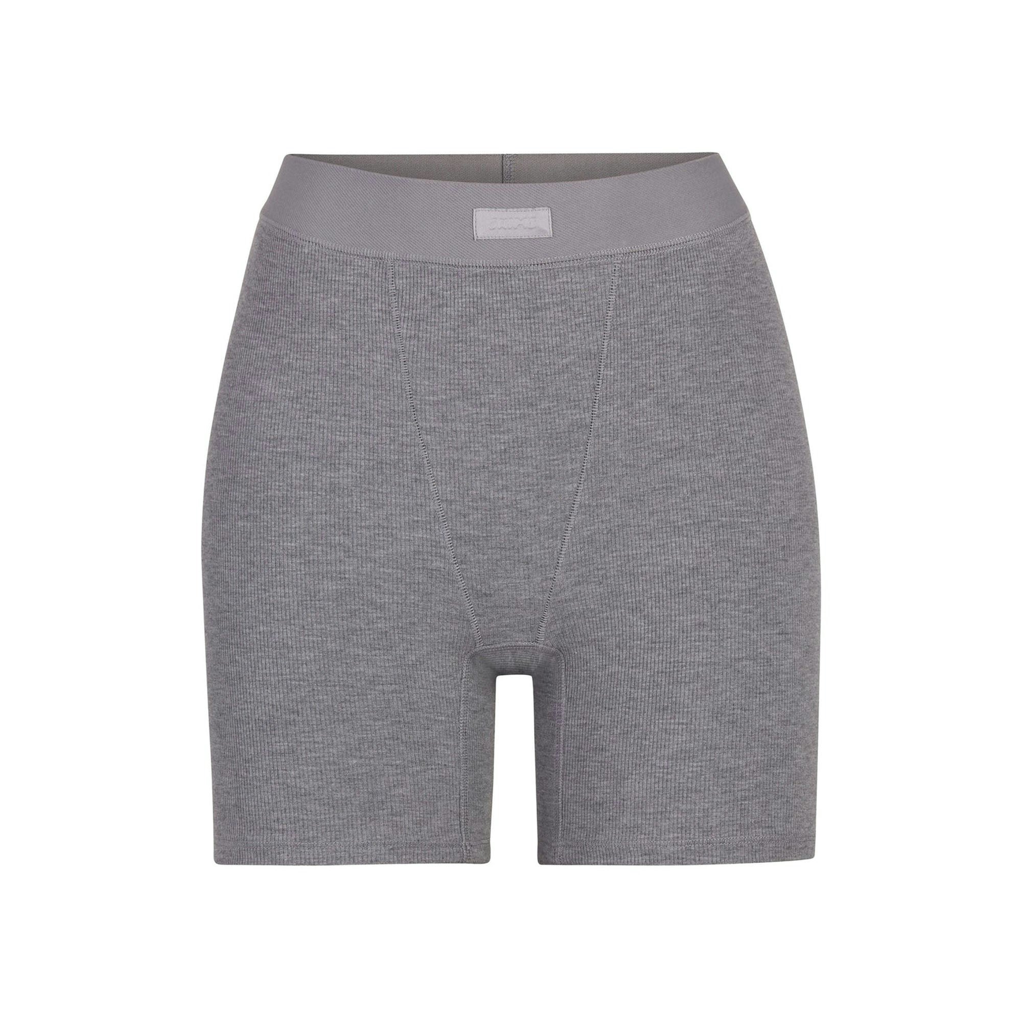 SOFT LOUNGE BOXER | HEATHER GREY (BOXERS, BOTTOMS) LAYS FLAT ON A WHITE BACKGROUND | FLT