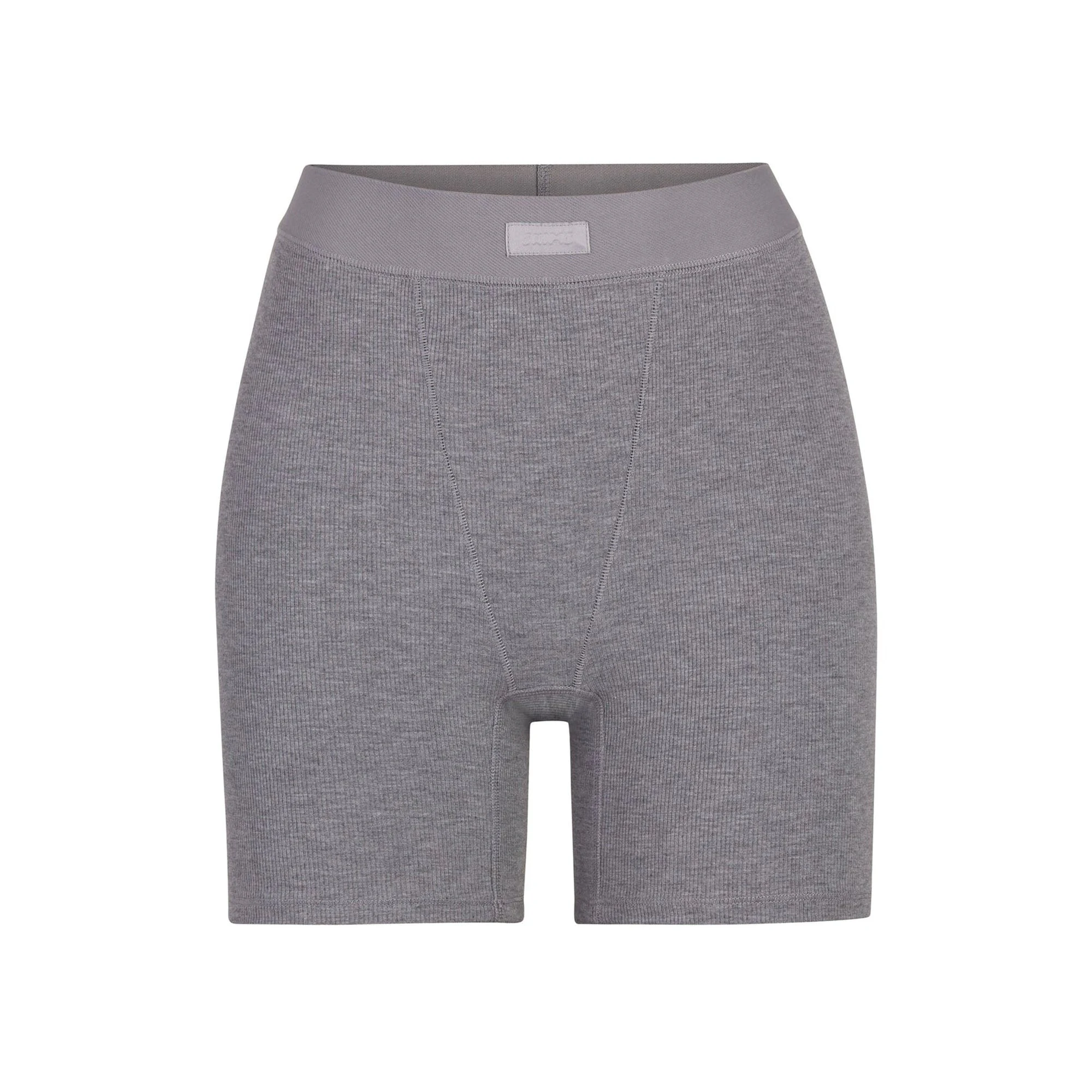 SOFT LOUNGE BOXER | HEATHER GREY (BOXERS, BOTTOMS) LAYS FLAT ON A WHITE BACKGROUND | FLT